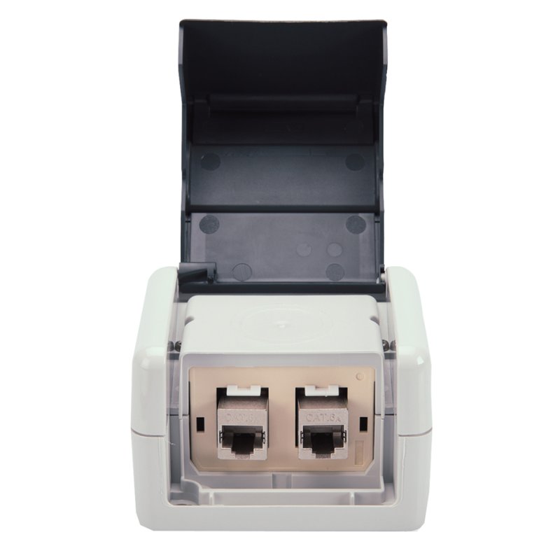 DIGITUS insert module for outdoor surface-mount frame, for 2x RJ45 connector