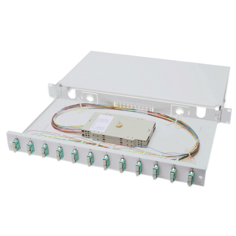 DIGITUS boîtier de distribution fibre optique 19", OM3, équipé, 12x SC