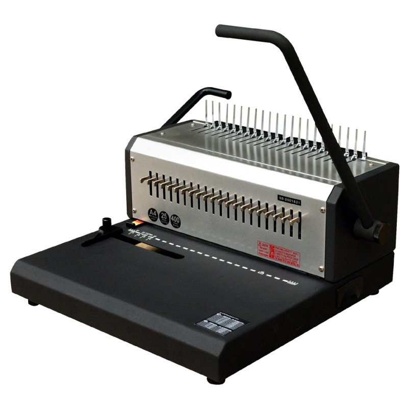 Pavo inbindmachine HD comb binder, A5-A4, zilver/zwart, 25 vel stanskapaciteit