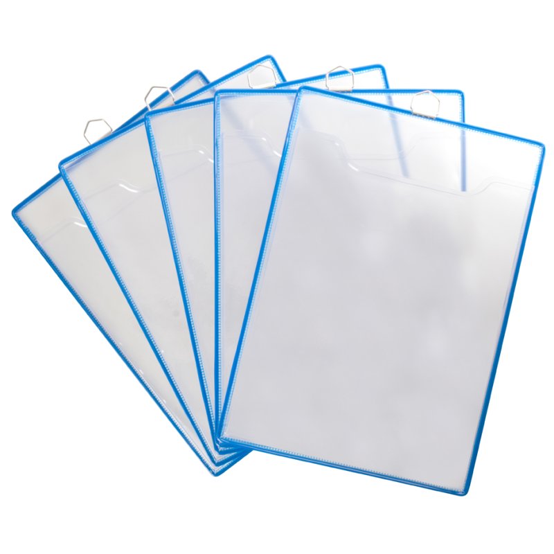 djois draagtas voor prospectus met oogje, A4, blauw, 5 stuks