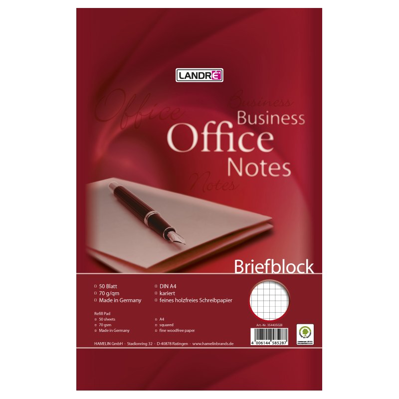 LANDRÉ bloc-notes Business Office Notes, A4, quadrillé, 50 feuilles