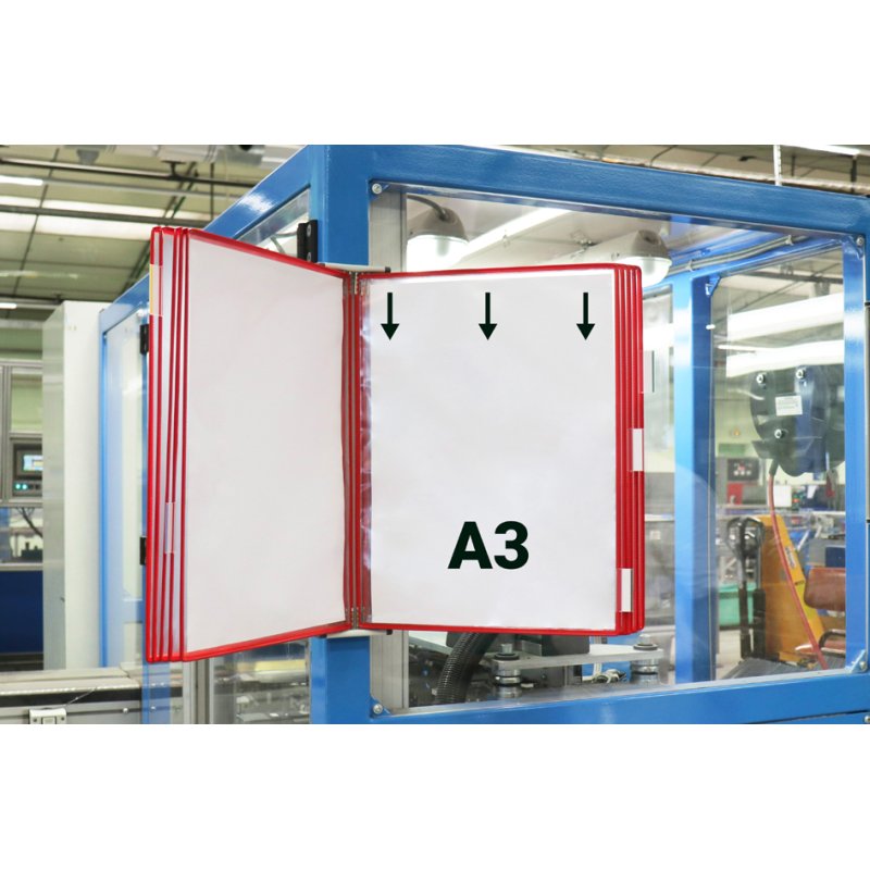 djois metal wall sign system A3, light grey, 10 rotating tables