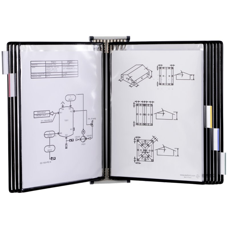 djois metal wall sign system A3, light grey, 10 rotating tables