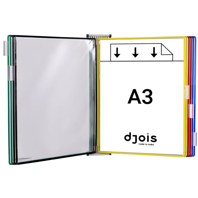 djois metal wall sign system A3, light grey, 10 rotating tables
