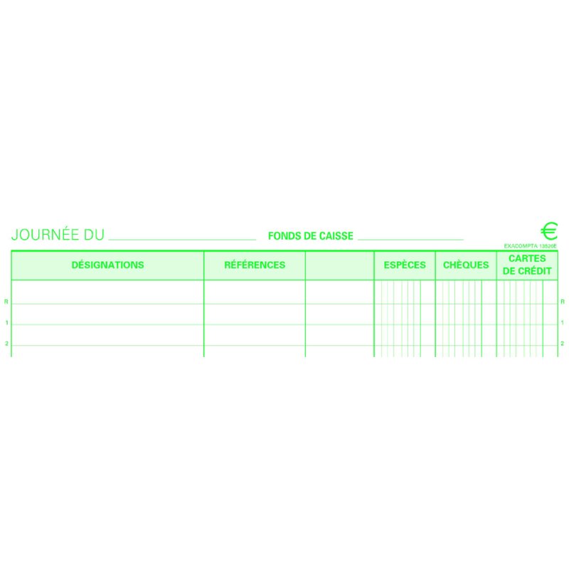 EXACOMPTA blocs de reçus autocopiants Reçus de caisse, vert/blanc, A4, 50 feuilles, papier carboné