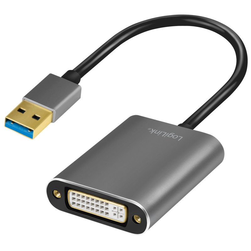 LogiLink Carte vidéo USB 3.0 vers DVI, noir, 1920×1080 px