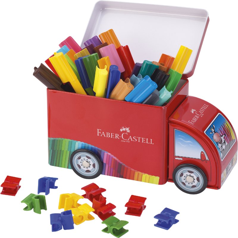 Faber-Castell felt-tip pens CONNECTOR PEN, connectable, colourful assorted, 33 pieces