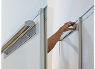 FRANKEN magnetische blockhoudknop wandbord, 55 × 700 mm, zilver