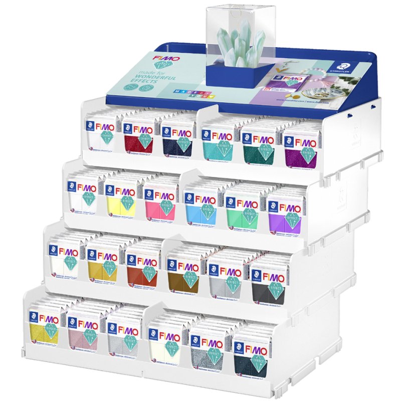 FIMO EFFECT pâte à modeler écran, durcissable au four, 288 blocs de 57g, 5 effets