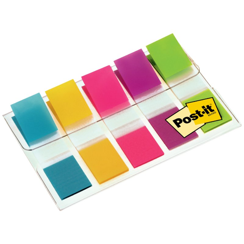 Post-it Index Mini marqueurs, 11,9 × 43,2 mm, 5 couleurs, 5 × 20 pièces