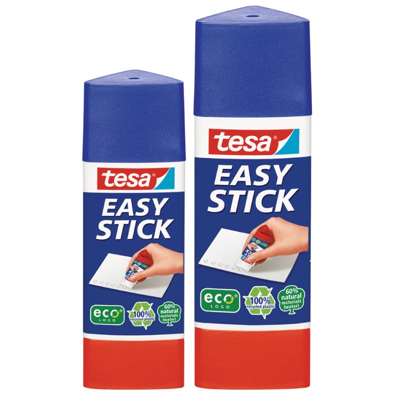tesa ecoLogo Easy Stick glue stick, solvent-free, triangular, 12 g