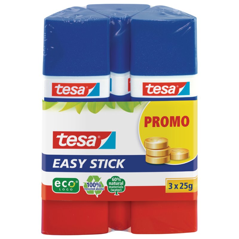 tesa ecoLogo Easy Stick glue stick, solvent-free, triangular, 12 g