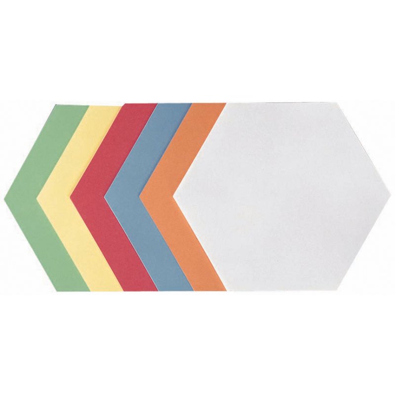 FRANKEN cartes de modération hexagonales, 190 × 165 mm, colorées, 500 pièces