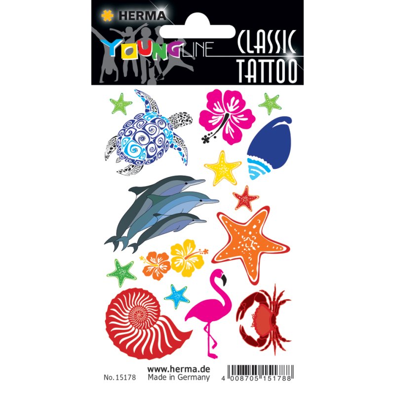 HERMA Tatouage marin classique, autocollant, résistant à l'eau, 1 feuille