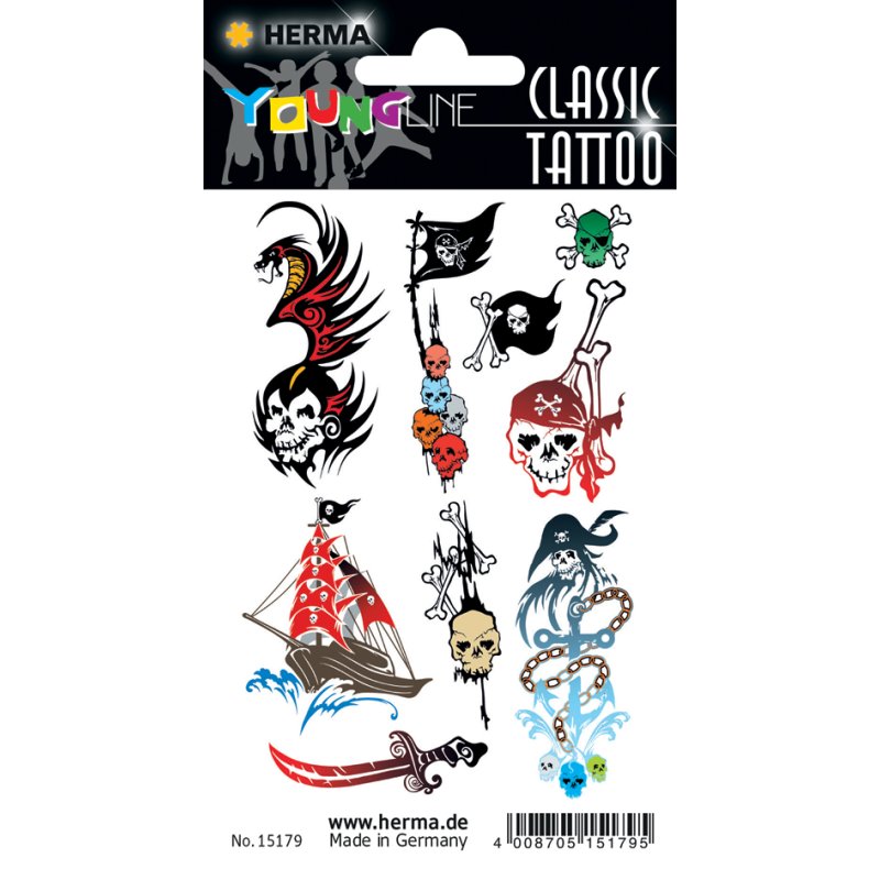 HERMA Tatouage marin classique, autocollant, résistant à l'eau, 1 feuille