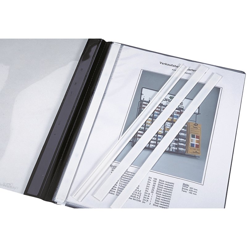 DURABLE afdekrails, wit, 297 mm, 50 stuks