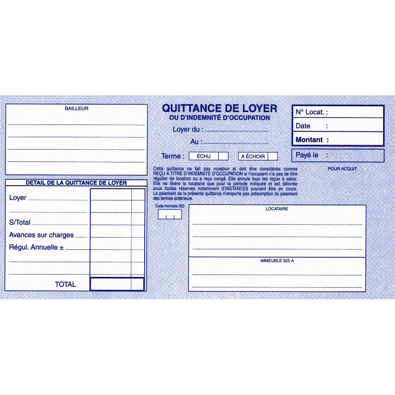 ELVE reçus, horizontal, 105×210 mm, 50 feuilles
