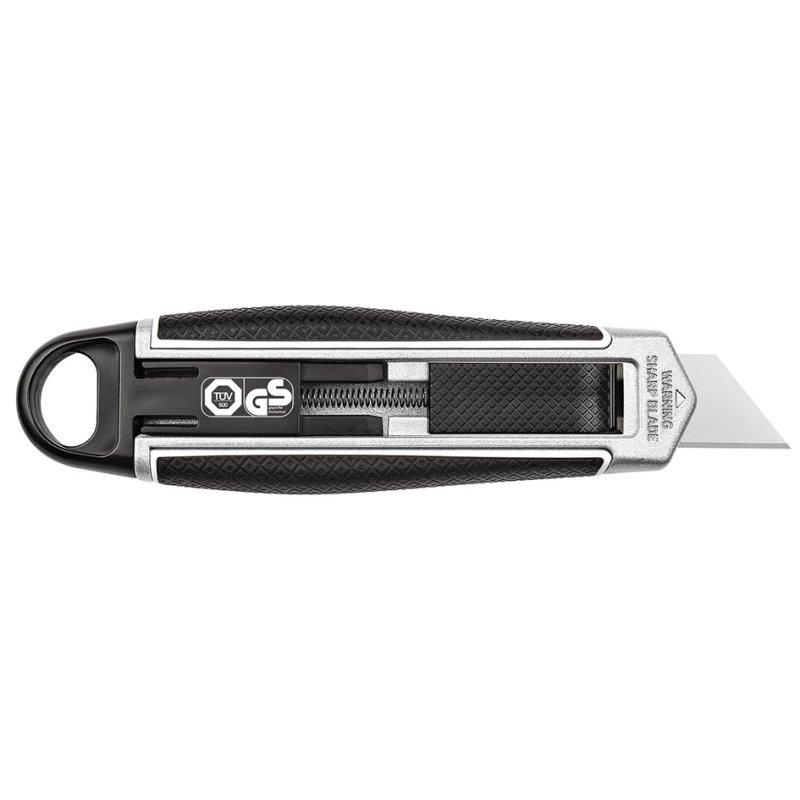 WEDO couteau à tailler pour gaucher, lame trapézoïdale, noir/argent