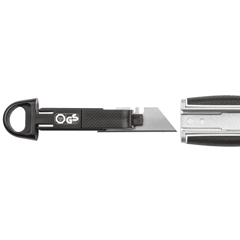 WEDO couteau à tailler pour gaucher, lame trapézoïdale, noir/argent