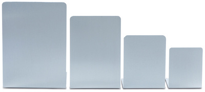 MAUL boekensteun aluminium, 120×120×175 mm, geborsteld zilver, 2 stuks