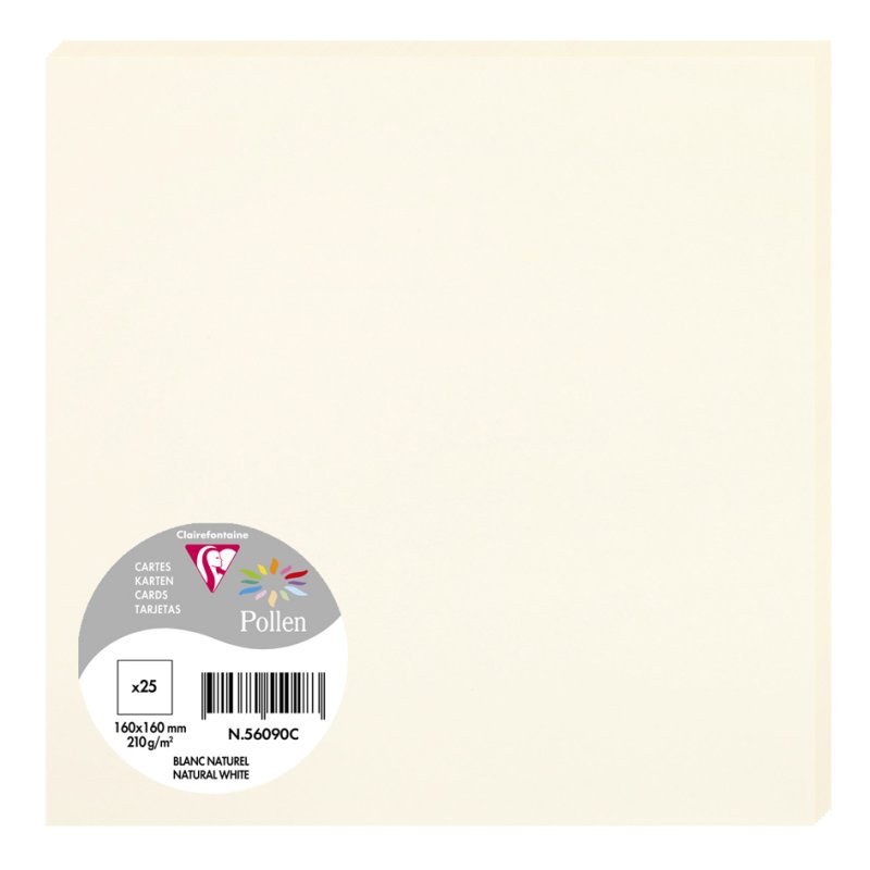 Cartes Pollen by Clairefontaine 160×160 mm, blanc, 25 pièces