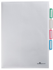 DURABLE organisatiemappen A4, transparant PP, 3-vaks indeling, 5 stuks