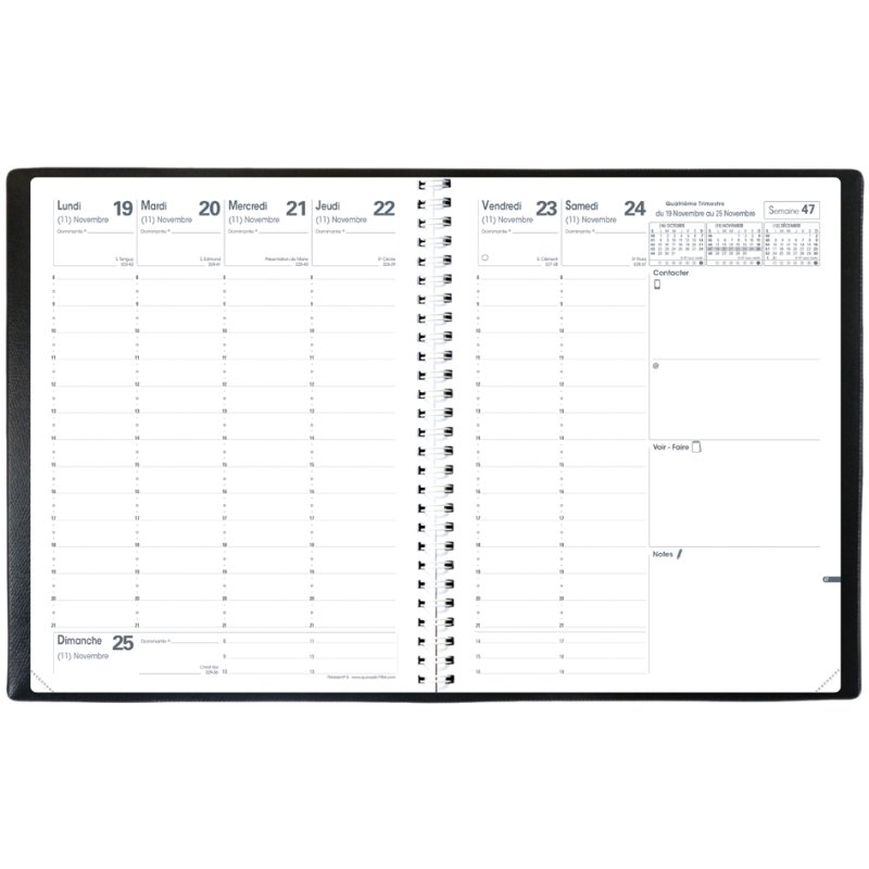 QUO VADIS agenda President S, 21×27 cm, 1 week/2 pagina's, zwart