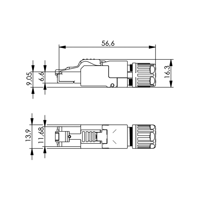 TELEGÄRTNER Connecteur RJ45 MFP8 IE, Cat.6A, T568B