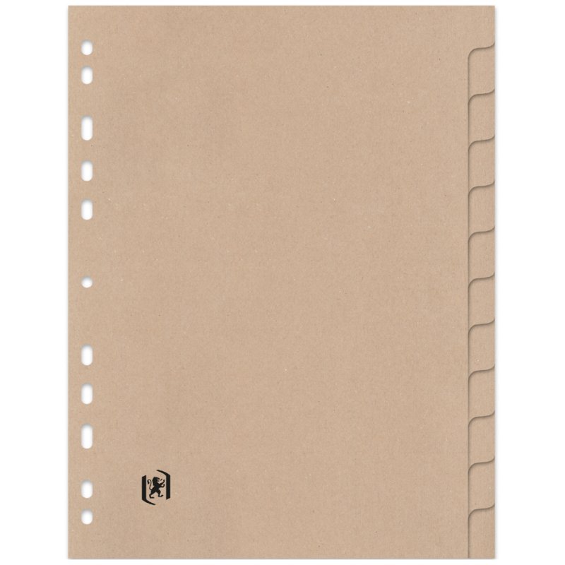 Oxford Intercalaires Cartonnés A4, 6 parties, beige, recyclé