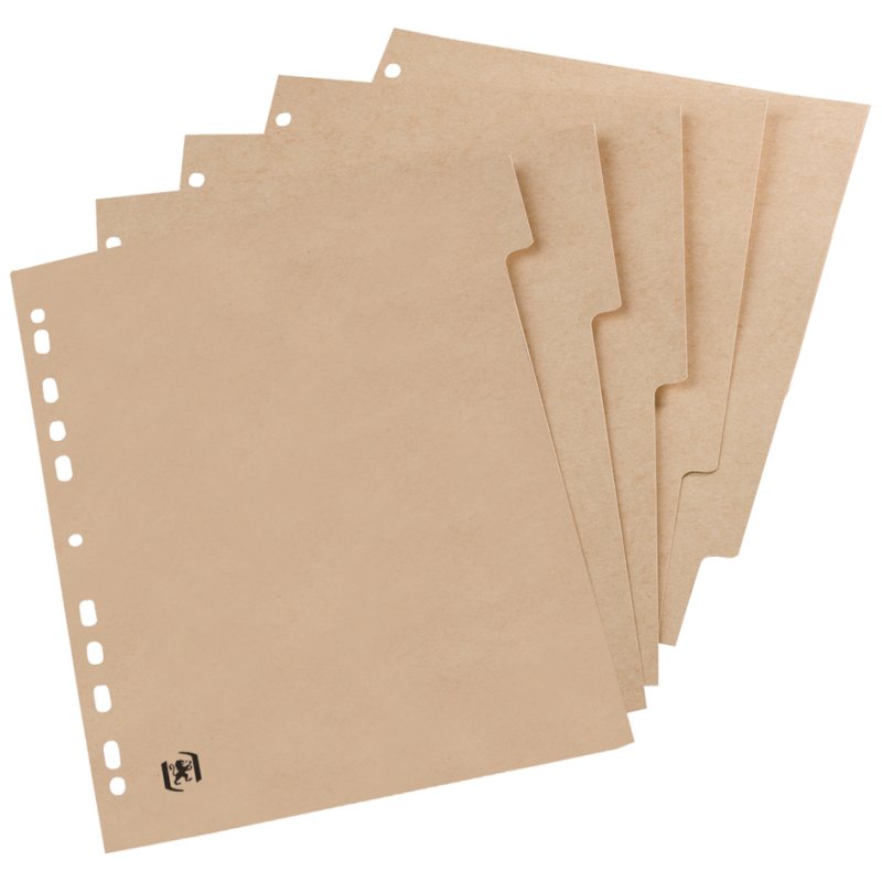 Oxford Intercalaires Cartonnés A4, 6 parties, beige, recyclé