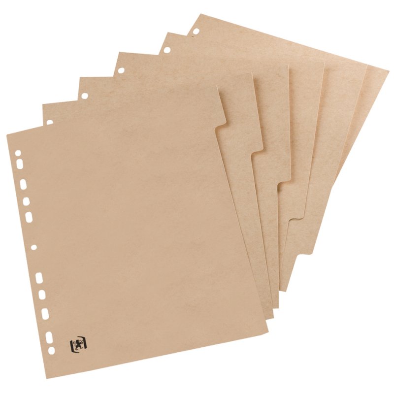 Oxford Intercalaires Cartonnés A4, 6 parties, beige, recyclé