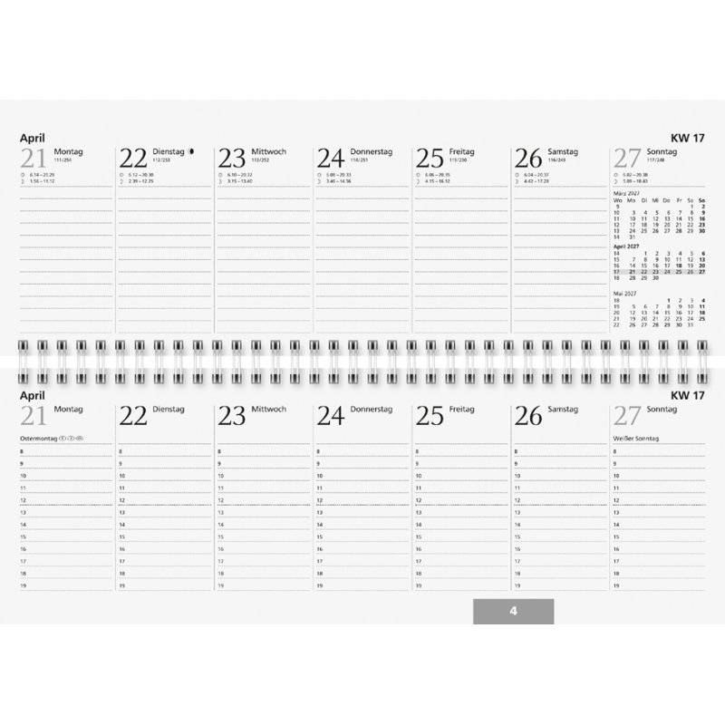 Glocken bureaukalender 2027, blauw, 105×297 mm