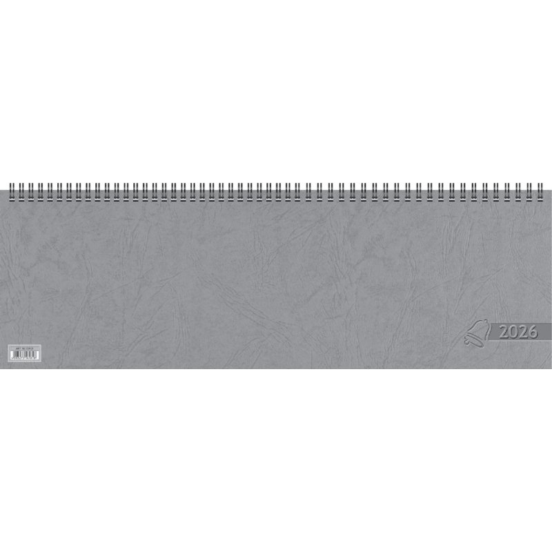 Glocken bureaukalender Querterminbuch 2027, 420×137 mm, grijs