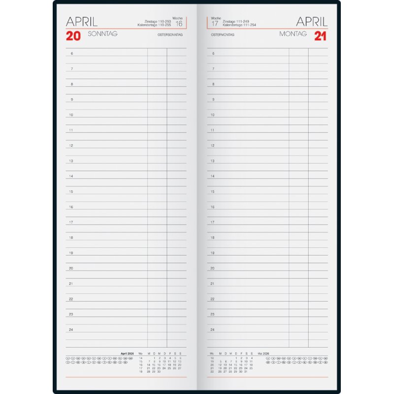 Glocken TK Tagebuch, 110×297 mm, 384 vel, beige