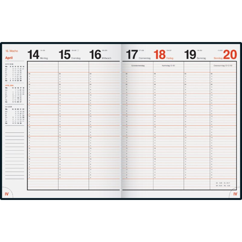 rido Calendrier Buchkalender magnum Catana, bleu foncé, 183×240 mm