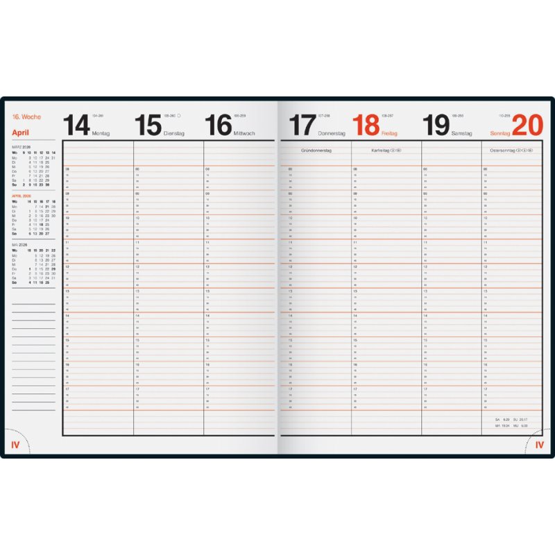rido idé Calendrier de bureau magnum Prestige, noir, 183×240 mm