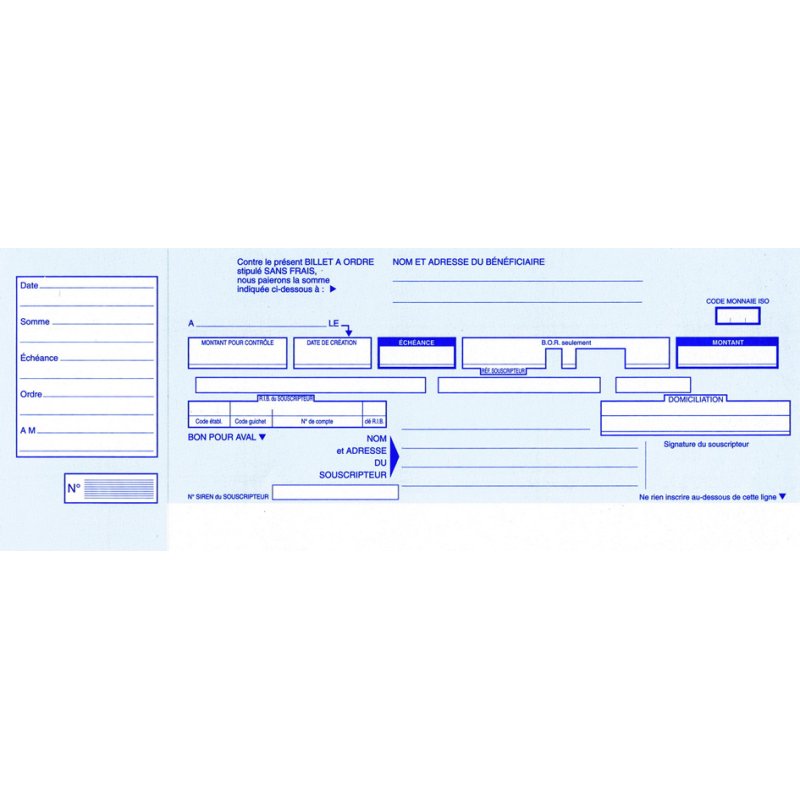 ELVE carnet de commandes Bons d'échange, bleu, 102×270 mm, 50 feuilles, autocopiantes