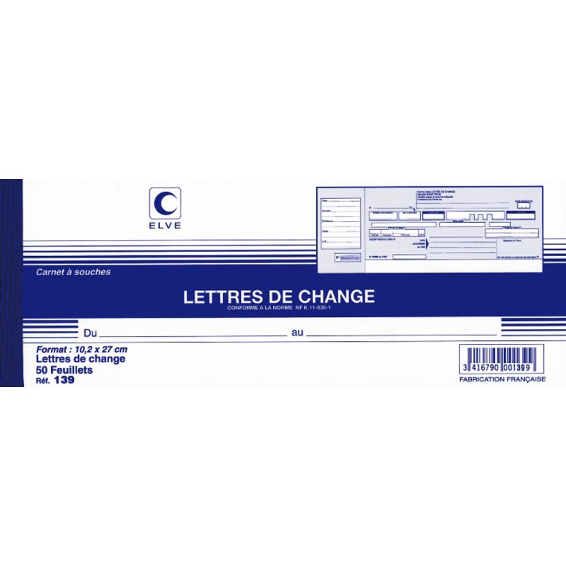 ELVE carnet à souche, 105 × 263 mm, 50 vel