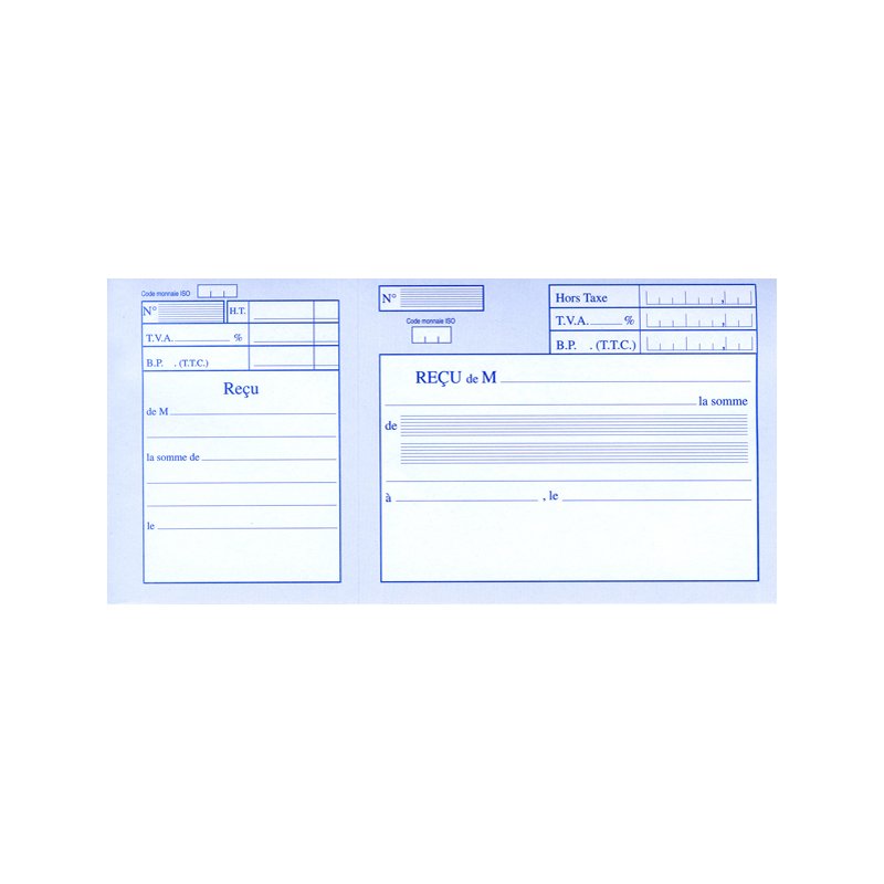 ELVE carnet de quittances avec TVA, 96 × 210 mm, 50 feuilles