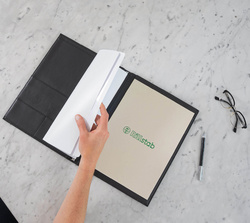 rillstab presentatiemap Ambassadeur, A4, zwart, 10 insteekhoezen