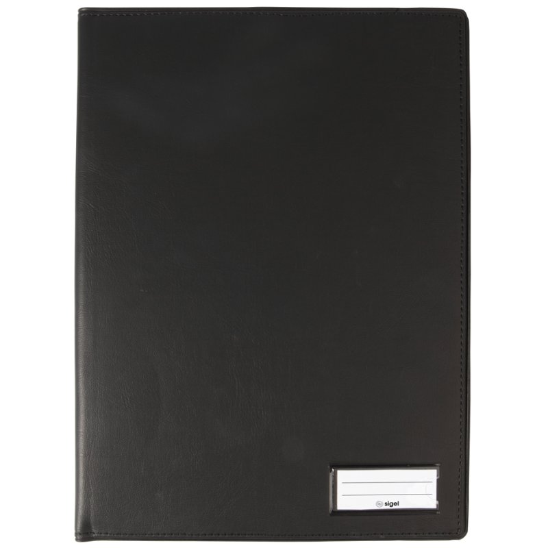 Sigel couverture EF610, pour bloc de formulaires A6, polyuréthane, noir