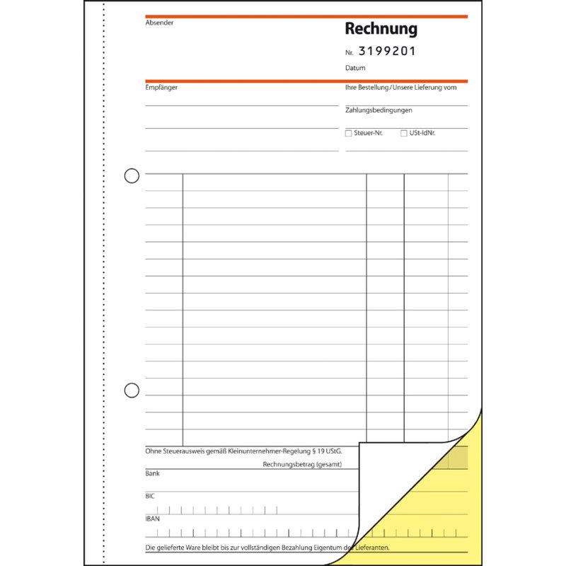 sigel form book Accounts SD130, white, A5, self-copying, 2 x 30 sheets