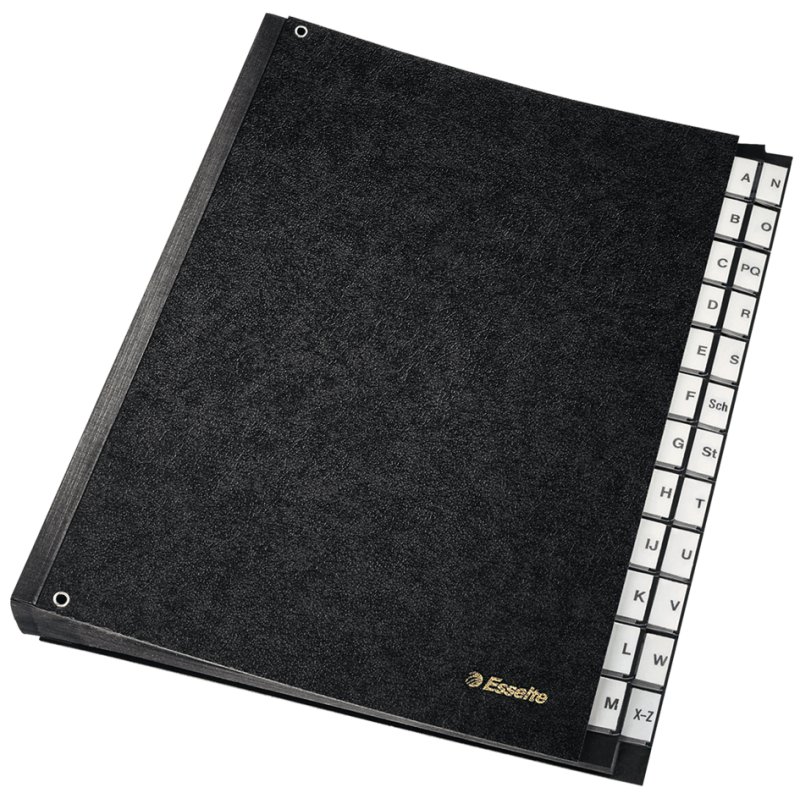 Esselte lever arch file A4, A-Z, black, hardboard
