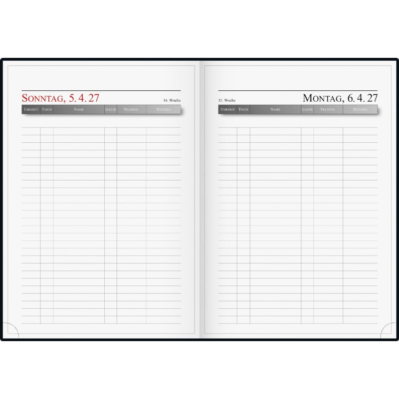 rido idé Buchkal Reservi, A4, black/red, 400 pages