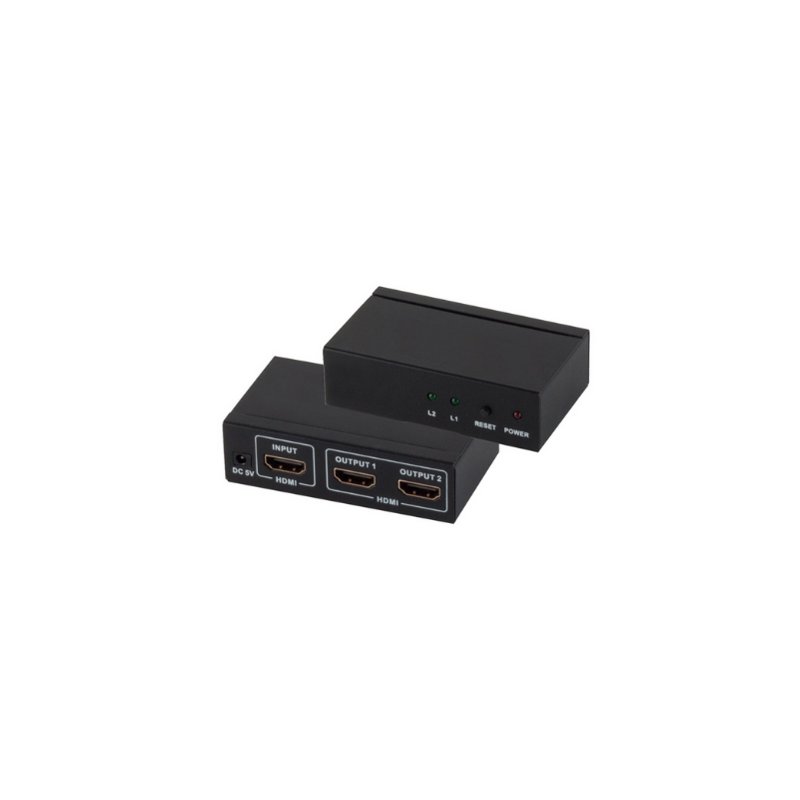 shiverpeaks Professional HDMI splitter, black, 2 outputs, HDMI 1.4, 3840×2160