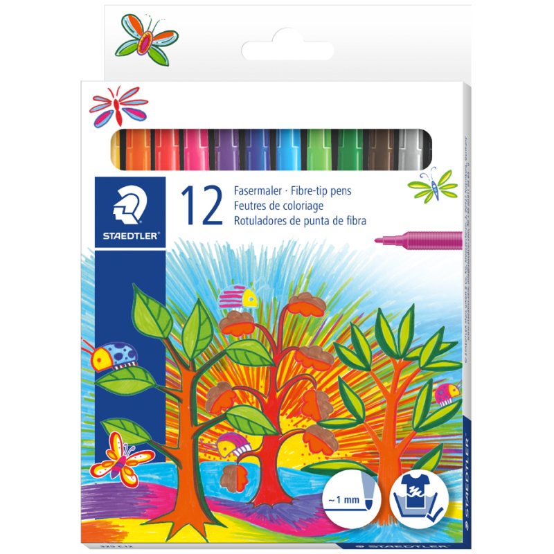 STAEDTLER Noris felt-tip pens, 1.0 mm, washable, 24 pieces