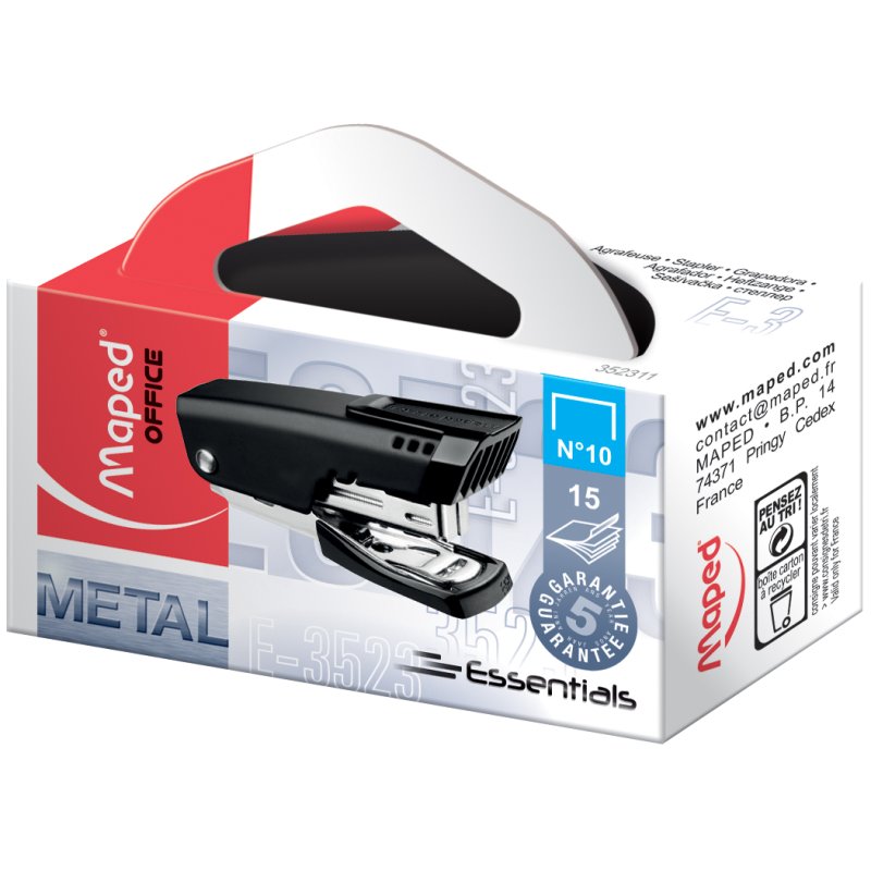 Maped agrafeuse Essentials Mini, noir, 15 feuilles, 24 mm