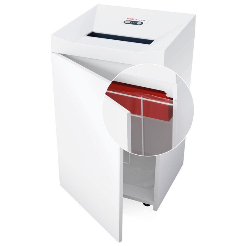 HSM papiervernietiger PURE 630, partikelsnit 4,5 x 30 mm, 21-22 vel, 130 liter