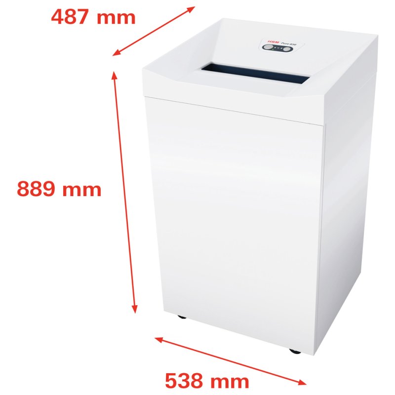 HSM papiervernietiger PURE 630, partikelsnit 4,5 x 30 mm, 21-22 vel, 130 liter