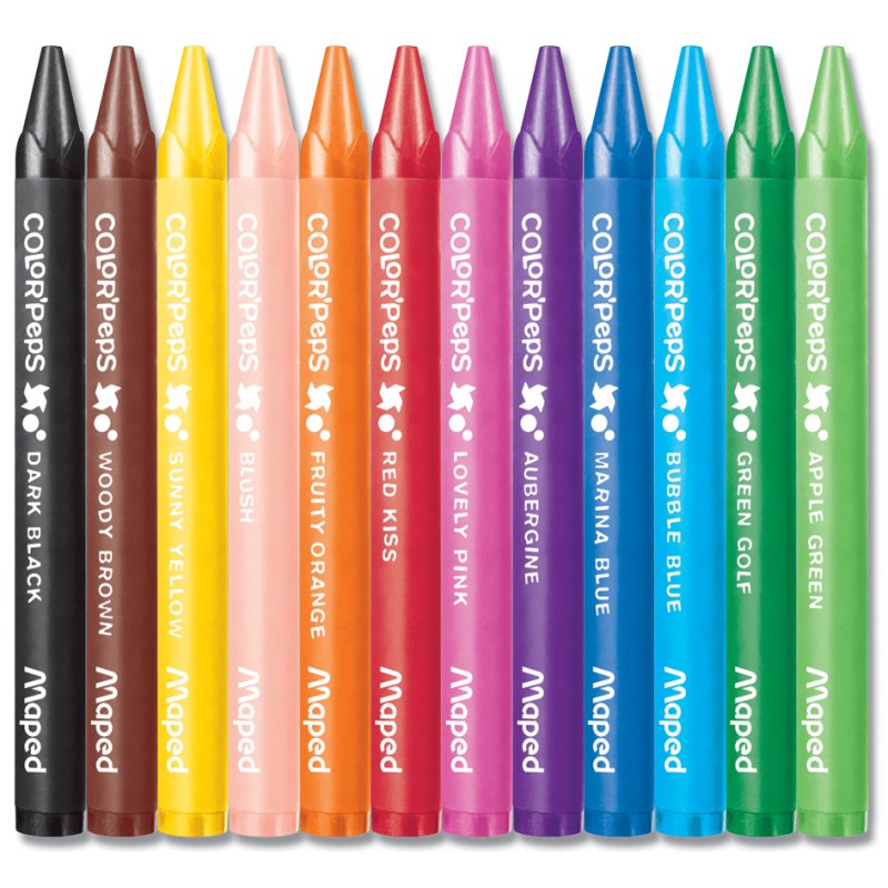 Maped crayons de couleur en cire, triangulaires, assortis, 24 pièces